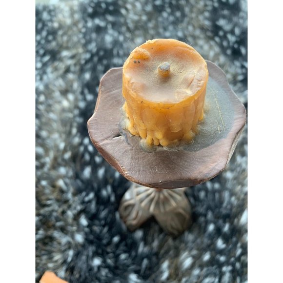 Vintage wooden decorative carved candle sticks - Picture 1 of 3